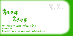 nora kesz business card