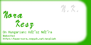 nora kesz business card
